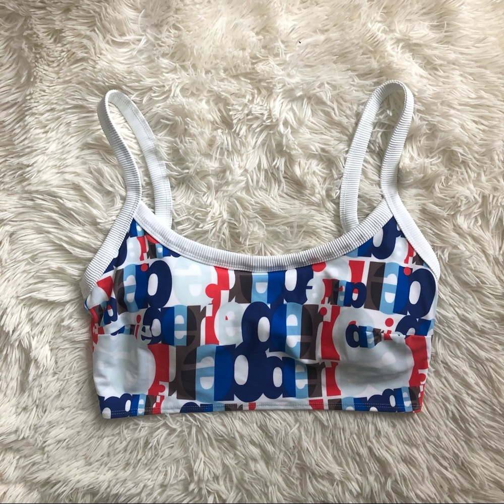 Aerie Swim Logo Print Scoop Top NWOT